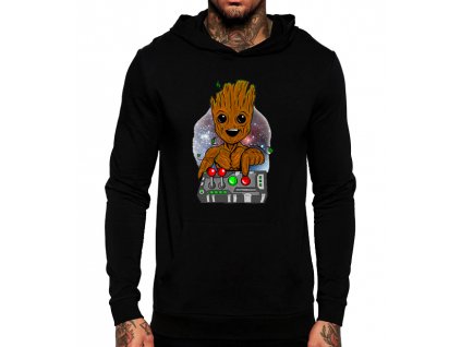 černá unisex mikina s kapucí Groot Strážci galaxie