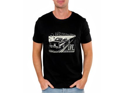 Mens tshirt black Retro Cruiser Do Pustiny