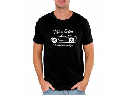 Mens tshirt black Vítr ve vlasech, úsměv na tváři – jeď bez střechy