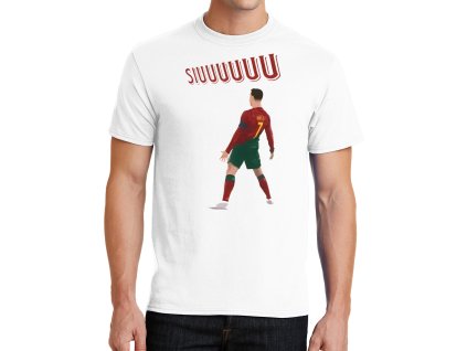 Mens tshirt white SIUUU! Ronaldo Slavící Exploze