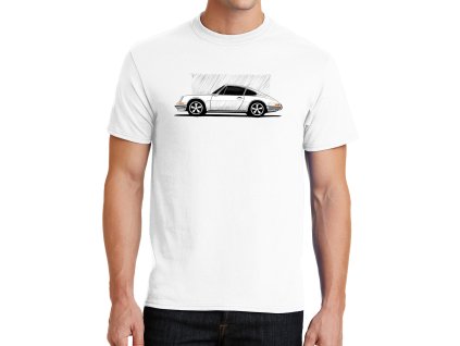 Mens tshirt white Retro 911 Linie Bezčasí
