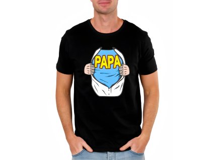 Mens tshirt black Táta Hrdina Pod Košilí