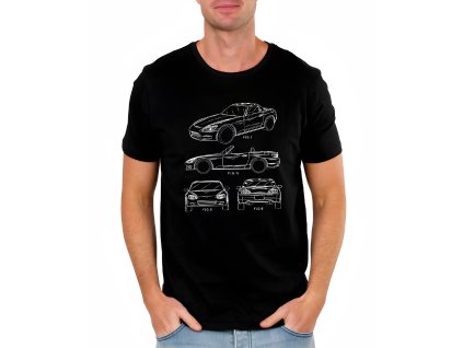 Mens tshirt black Honda S2000 Technický Klenot