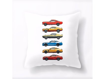 Pillow white Mustang Evoluce Šest Generací