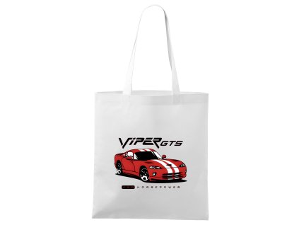 Shopping bag white Červený Dodge Viper GTS