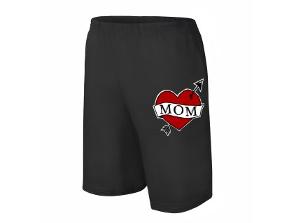Men shorts black Retro Tetování Srdce Mom