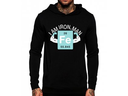 černá unisex mikina s kapucí Iron Man