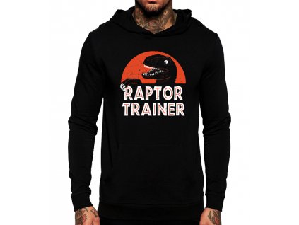černá unisex mikina s kapucí Jurský Park Raptor Trainer