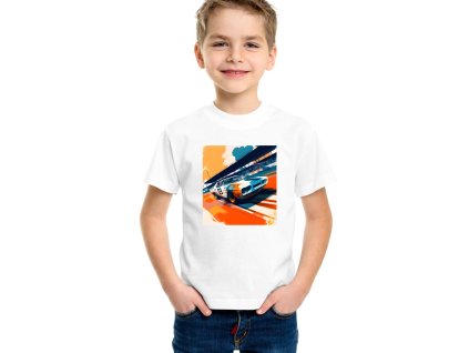 Kids tshirt white Track Day V Plném Plynu