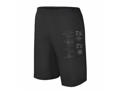 Men shorts black SpaceX nerdwear rozkresli si cestu na červenou planetu