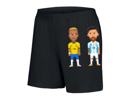 Woman shorts black Pixeloví Rivalové Neymar Vs Messi