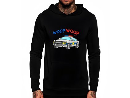 Hoodie black Policejní Siréna Woop Woop