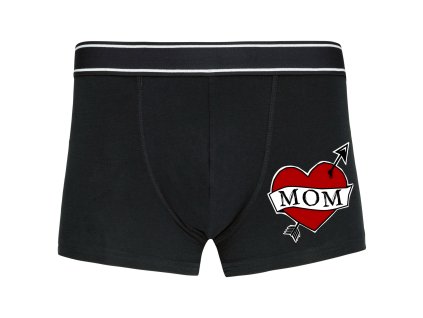 Mens underwear black Retro Tetování Srdce Mom