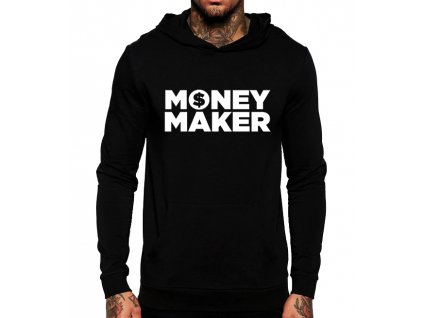 černá unisex mikina s kapucí Money Maker