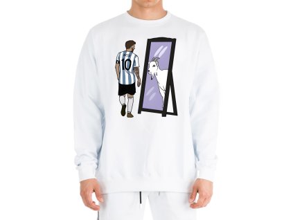 Sweatshirt white Messi Vidí V Zrcadle GOAT
