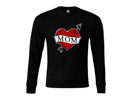 Sweatshirt black Retro Tetování Srdce Mom