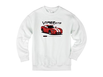 Kids sweatshirt white Červený Dodge Viper GTS