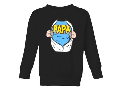 Kids sweatshirt black Táta Hrdina Pod Košilí