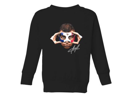 Kids sweatshirt black Mbappé s francouzskou maskou