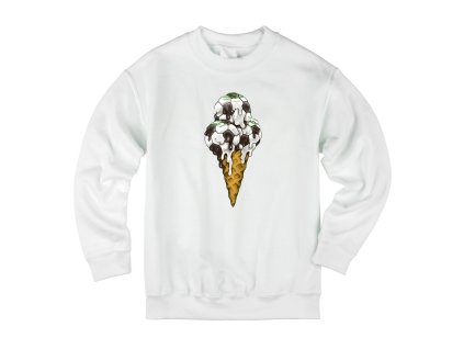 Kids sweatshirt white Sladká Fotbalová Zmrzlinová Mánie