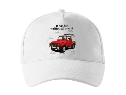 Cap white Suzuki Samurai – Malý Off‑road Král
