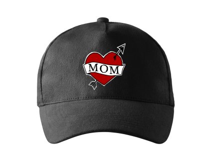 Cap black Retro Tetování Srdce Mom