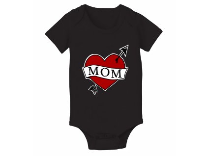 Body black Retro Tetování Srdce Mom