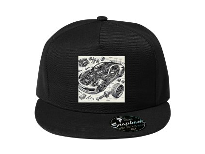Snapback black Technický Rozklad Porsche 911