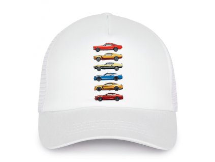 Trucker white Mustang Evoluce Šest Generací