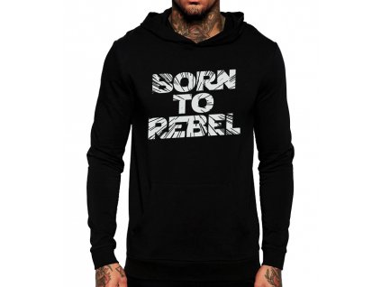 černá unisex mikina s kapucí Rebel