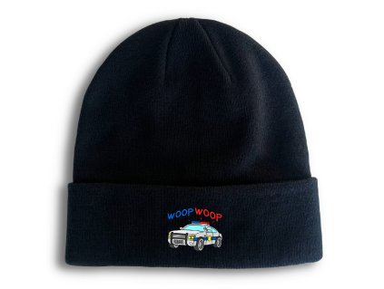 Beanie black Policejní Siréna Woop Woop