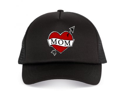 Trucker black Retro Tetování Srdce Mom