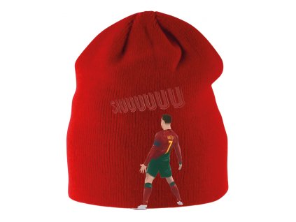 Kids beanie red SIUUU! Ronaldo Slavící Exploze