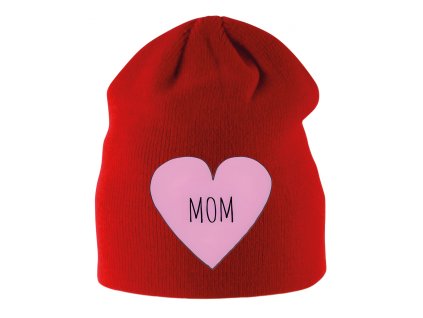 Kids beanie red Dokonalé srdce pro mámu