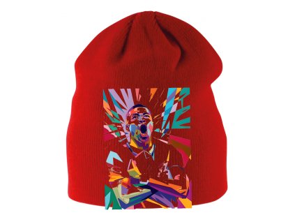 Kids beanie red Mbappé barevná exploze