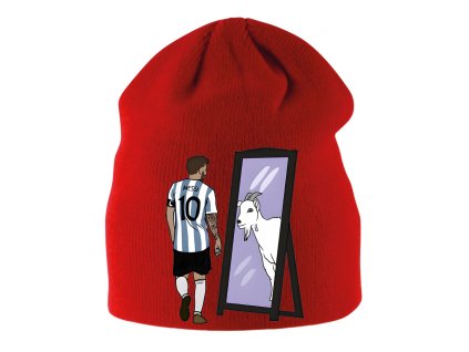 Kids beanie red Messi Vidí V Zrcadle GOAT