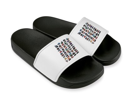 Slippers white Kolekce karikovaných hot‑rodů