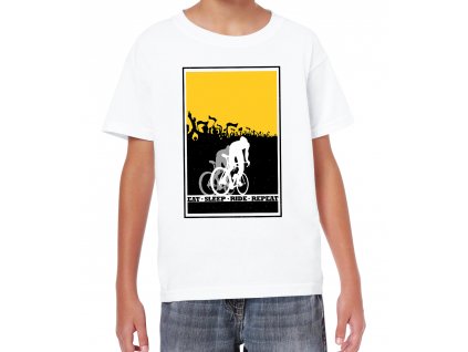 Dětské tričko Cyklista Najíst Vyspat Jezdit Opakovat