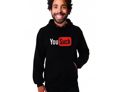 černá unisex mikina s kapucí Youtube parodie