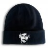 Zimní pletená čepice černá Neymar obličej