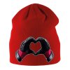 Dětská zimní čepice červená Deadpool srdce