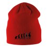 Kids beanie red Evoluce hledače pokladů