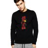 černá unisex mikina bez kapuce Deadpool a Groot