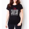 Woman tshirt black Šlápni na to! potisk pro rychlé řidiče