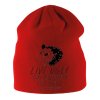 Kids beanie red Possum Životní Motto Tvrdě