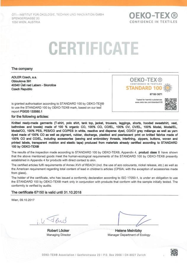 OEKO certifikát