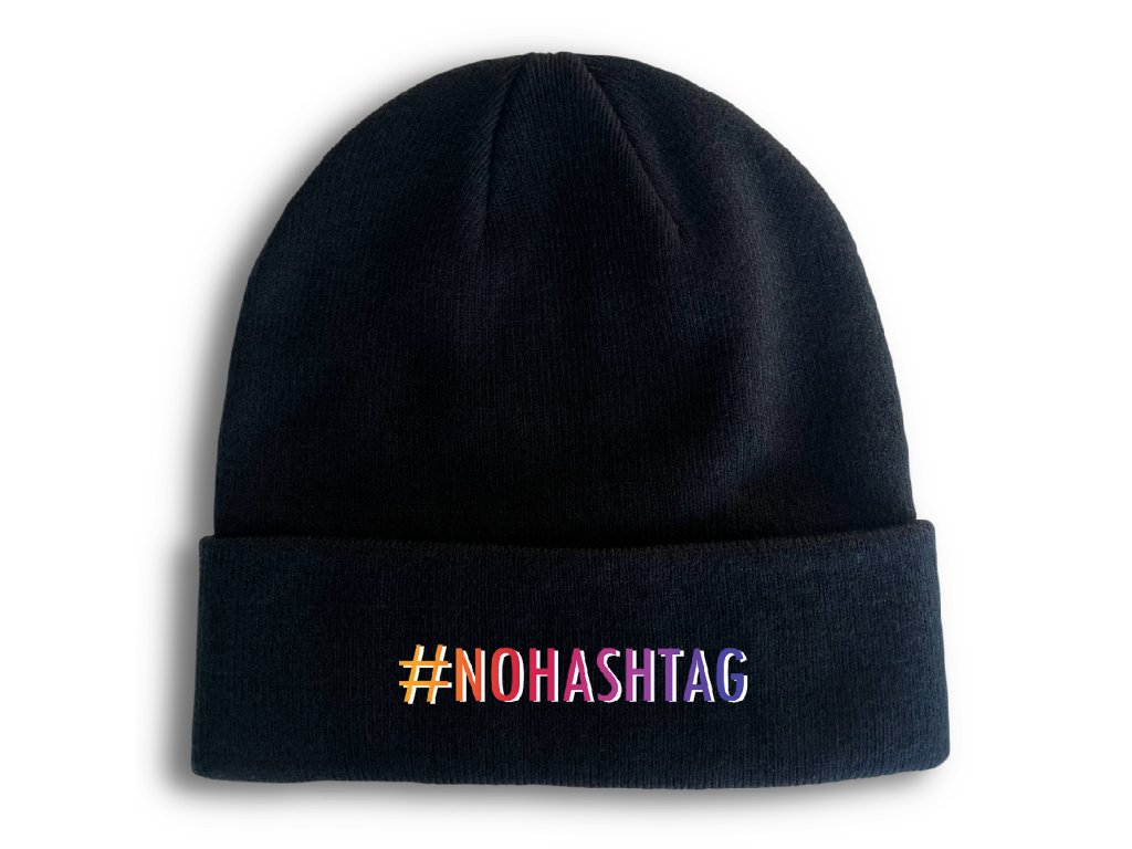 Pletená zimná čiapka No hashtag