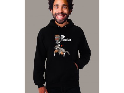 černá unisex mikina s kapucí Strážci galaxie Rocket a starlord