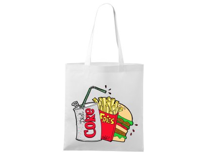 Nákupná taška Kolesá hranolky hamburger