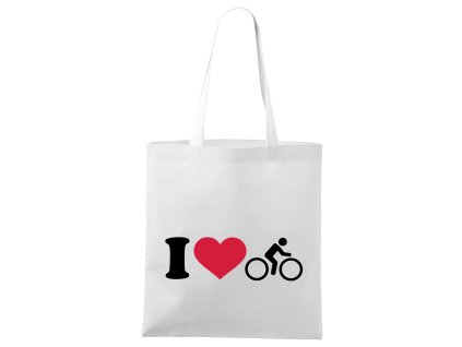 Nákupná taška Milujem jazdu na bicykli